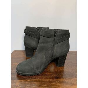 Clarks Womens Side Zip High Heel Ankle Booties Black Size 11 3.5” heel